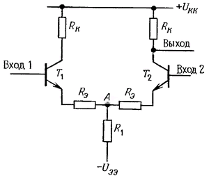 Классическая схема транзисторного дифференциального усилителя