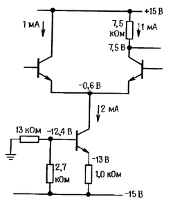 Схема увеличения КОСС дифференциального усилителя с помощью источника тока